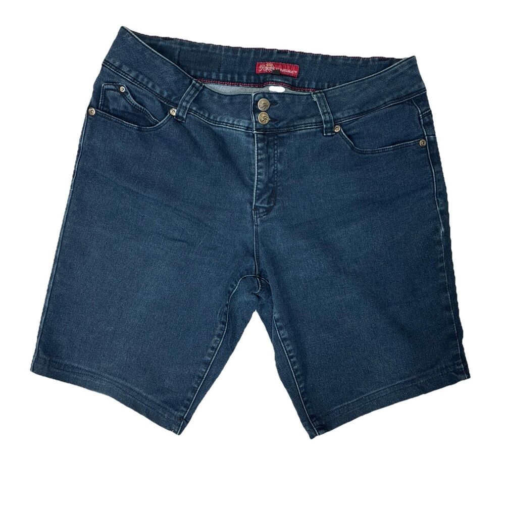 Royalty For Me Mid Rise Jorts Shorts Wanna Better Butt Size 12 Dark Wash Hemmed
